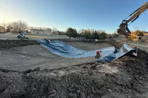 Pond leaking repair work being performed by Bulletproof Pond and Lake - Bulletproof Pond and Lake - Bulletproof Pond and Lake pond repair work - pond repair benefits